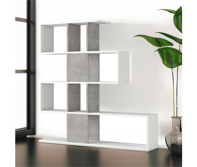 Estante de livros com efeito madeira 145 Blanco