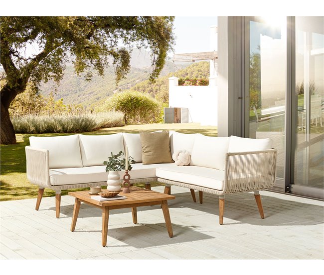 Beliani Conjunto de jardín ALCAMO Beige