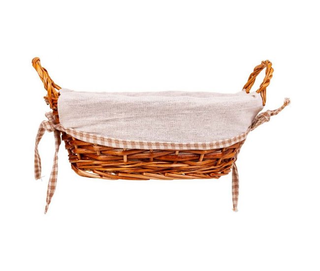 Panera mimbre forrada Marron