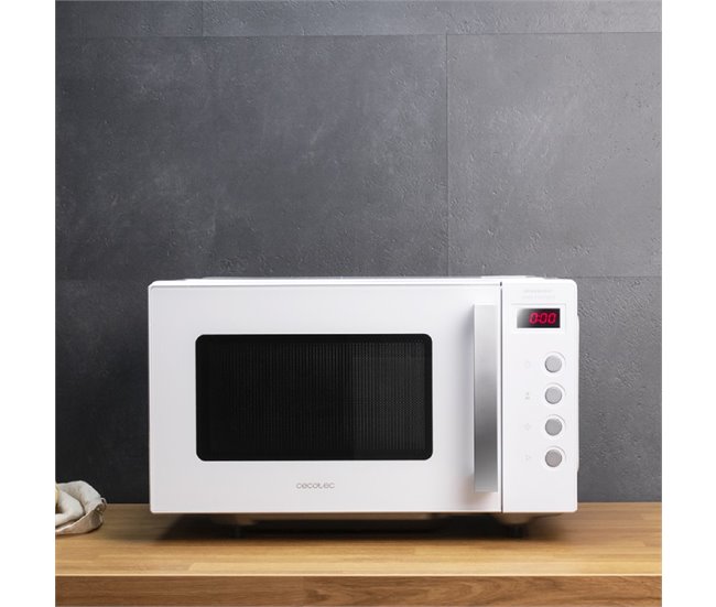Microondas GrandHeat 2000 Flatbed White Cecotec Plateado