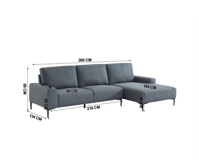 Chaise longue DANTE Gris