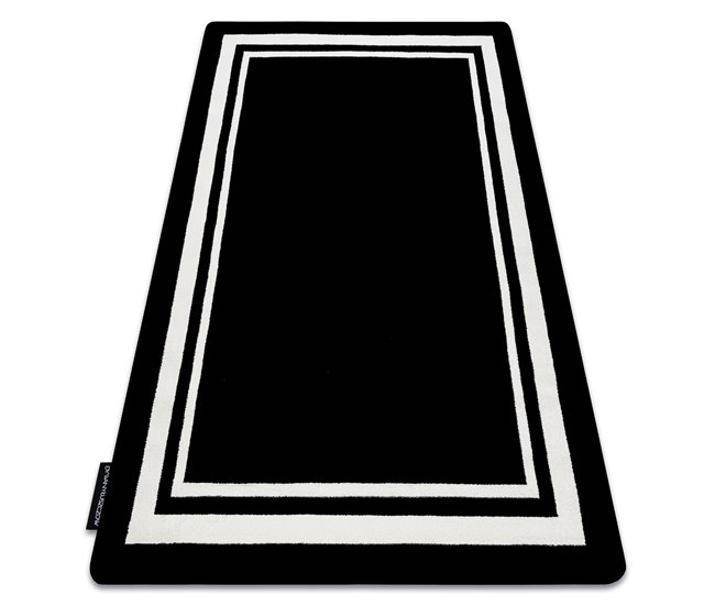 Alfombra HAMPTON Border cuadro 200x290 Negro