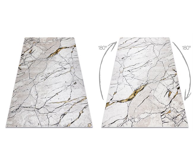 Alfombra GLOSS moderno 529A 53 Mármol Roca elegante glamour 160x220 Beige