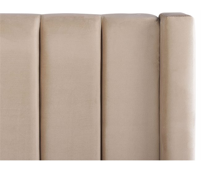 Beliani Cama con somier Terciopelo NOYERS 190x247 Beige