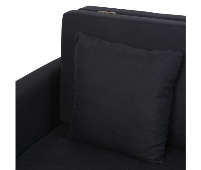 Sofá Cama Poliéster, Espuma, Madera de Eucalipto HOMCOM Gris