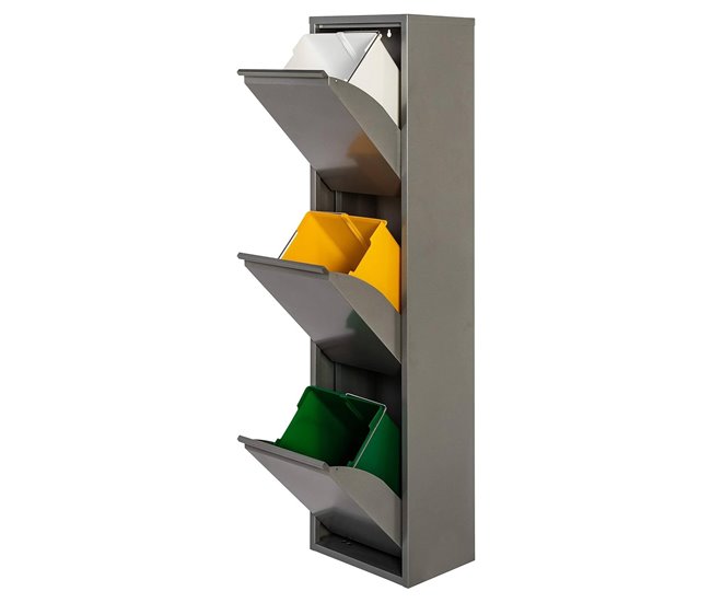 Papelera y bolsas de basura Gris