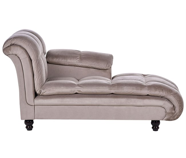 Beliani Chaise longue Poliéster LORMONT Gris Oscuro