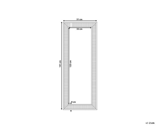 Beliani Espejo CASSIS 51x4 Gris