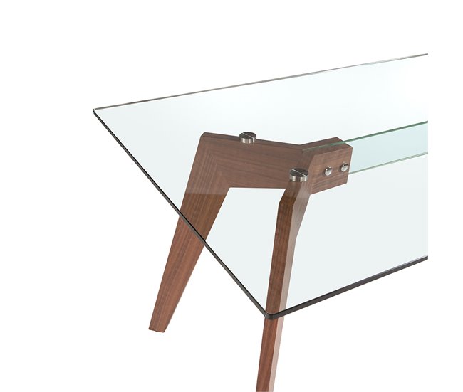 ANGEL CERDA Mesa comedor rectangular cristal Nogal