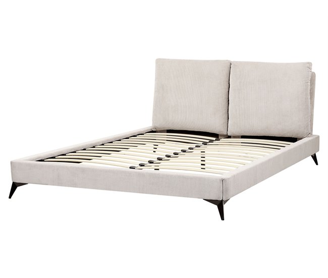 Beliani Cama con somier Pana MELLE 175x240 Beige