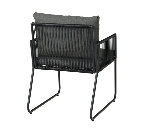 Set jardín con sofa 2 plazas 2 sillones y mesa de centro KELLY Gris Oscuro
