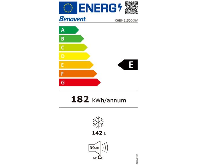 Congelador horizontal 63,5cm 142L estático BENAVENT CHMBE150DINV  Blanco