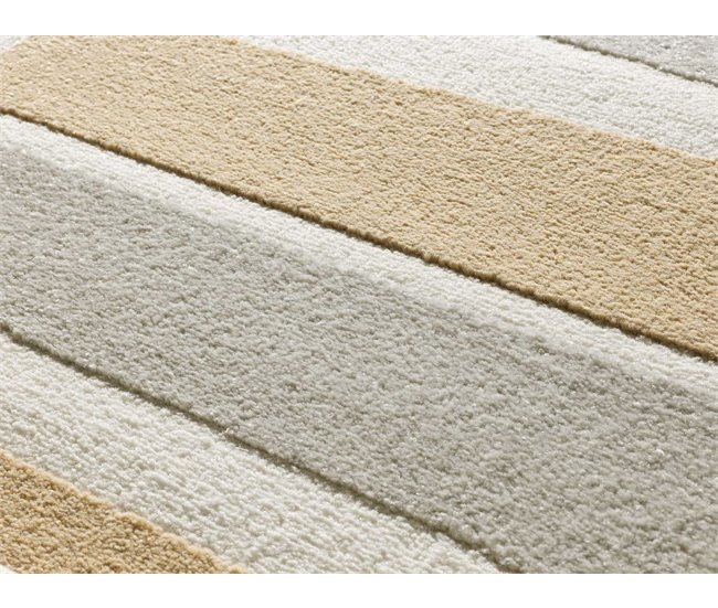 Alfombra geométrica con relieve FLORA - ATTICGO 160x230 Plateado