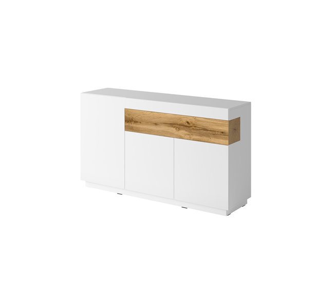Bufé 3 puertas 1 cajón Andrea 150 Blanco/ Madera