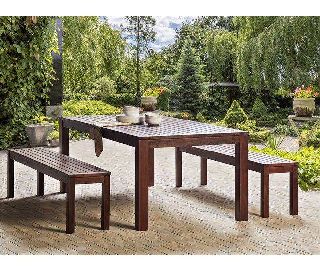 Beliani Banco Madera de eucalipto TUSCANIA Marron