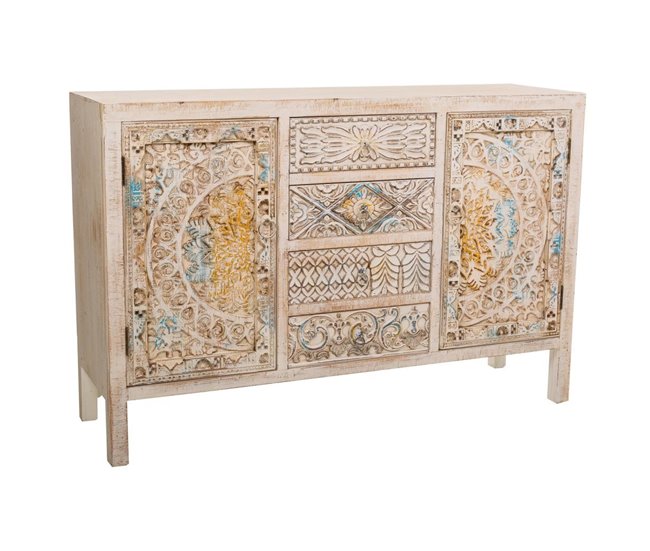 Aparador de madera tallada Azul