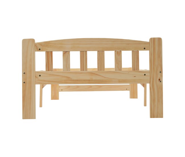 Cama individual de madera maciza Natural