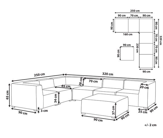 Beliani Conjunto de jardín AREZZO Arena