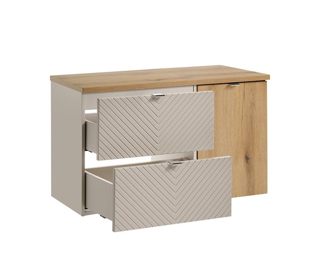 Mueble bajo lavabo cesto de ropa Manoa 100 Beige