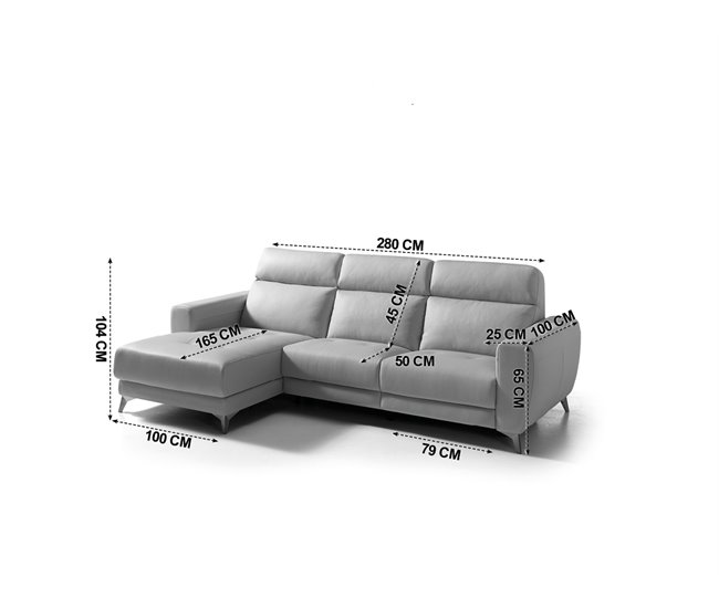 Chaise longue SALMA relax eléctrica Gris
