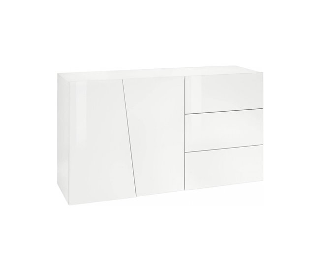Aparador efecto madera 140 Blanco Brillo