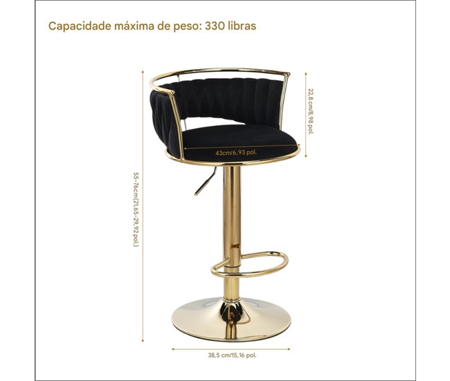 2 sillas de comedor regulables en altura Negro