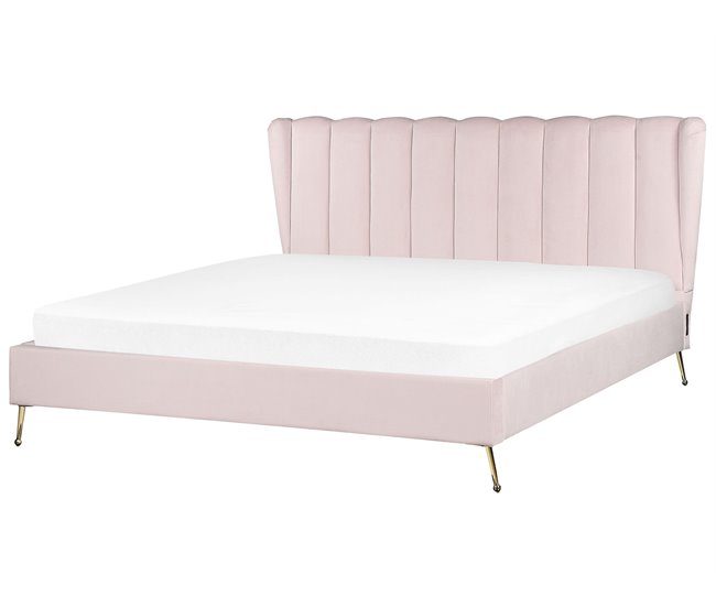 Beliani Cama Terciopelo MIRIBEL 207x218 Beige