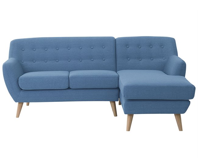 Beliani Sofá de 3 plazas Poliéster MOTALA Azul