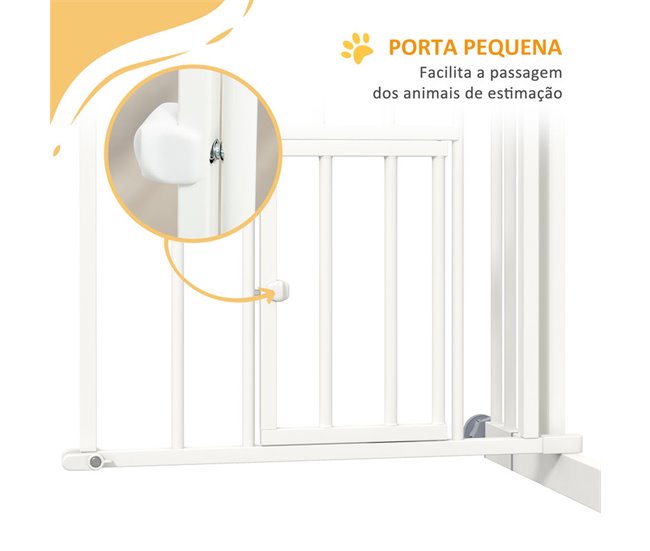 Barrera de Seguridad Acero, PA PawHut Blanco