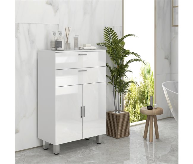 Mueble Auxiliar Baño Melamina de Madera kleankin Blanco
