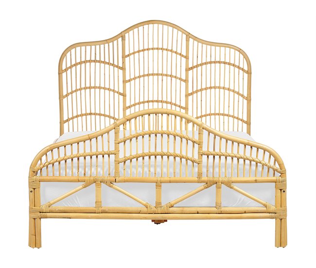 Beliani Cama Ratán DOMEYROT 147x207 Marron