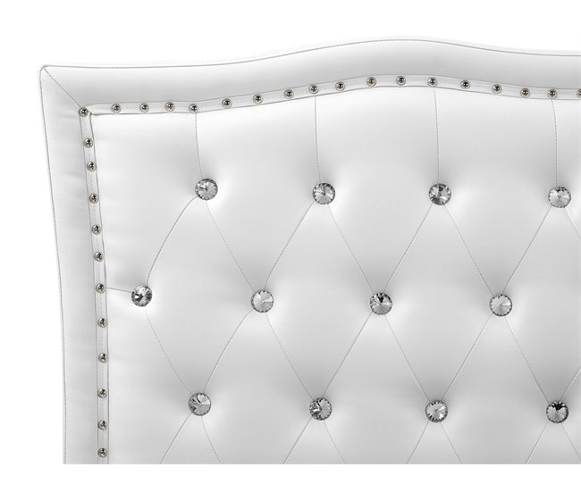 Beliani Cama con almacenaje Piel sintética METZ 212x215 Blanco