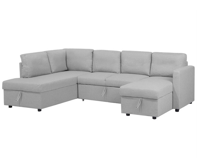 Beliani Sofá cama KARRABO Gris Claro