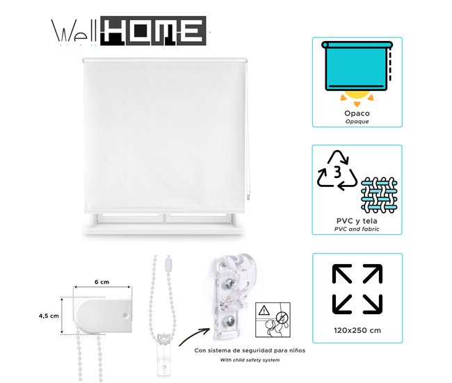 Well Home Estor enrollable Opaco liso 