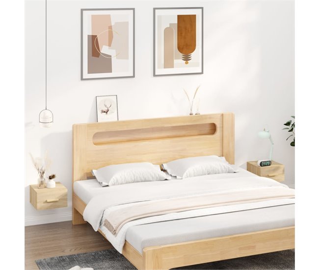 2 Mesitas de Noche de Pared 35 Blanco