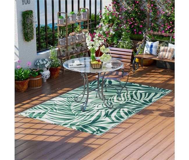 Alfombra de Exterior PP Outsunny Verde