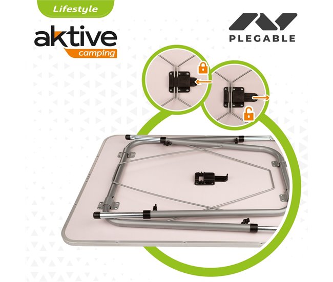Mesa camping plegable altura regulable Aktive Camping Blanco