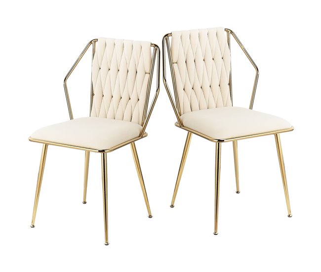 2 piezas, silla de comedor, silla de cocina, silla de salón Crema