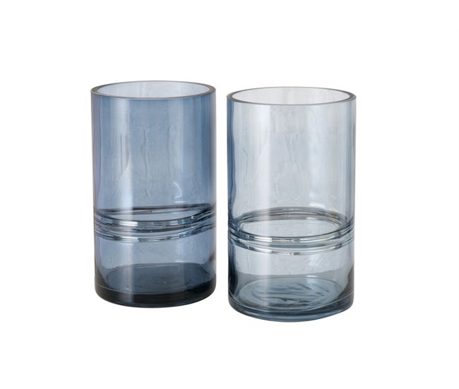 Porta velas BROLA surtido material cristal Azul