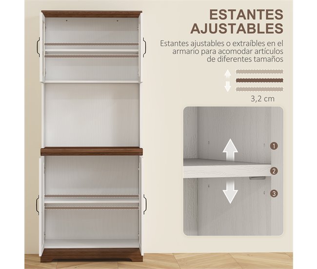 Alacena de Cocina MDF HOMCOM, hogar - cocina Blanco