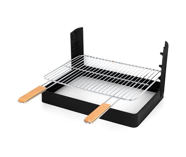 Barbacoa de carbón, ajustable, Grilloir 2 Negro