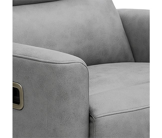 Butaca Reclinable Madera Tapizado Resistente Diseño Moderno Cancun Cemento