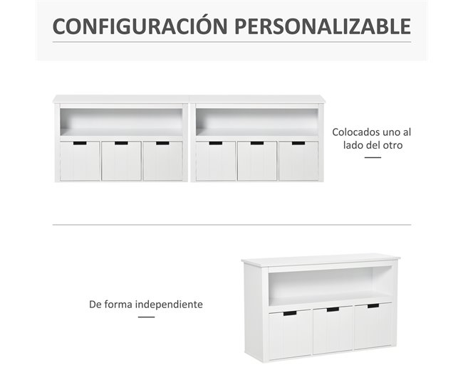 Aparador de Salón MDF HOMCOM, hogar - muebles de comedor 102 Blanco