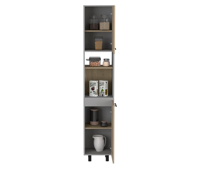 Despensa Alta de Cocina Hasselt, con multiples estantes Multicolor