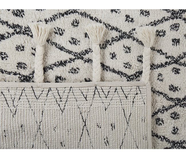 Beliani Alfombra de pelo corto AGADIR 140x200 Blanco/ Beige