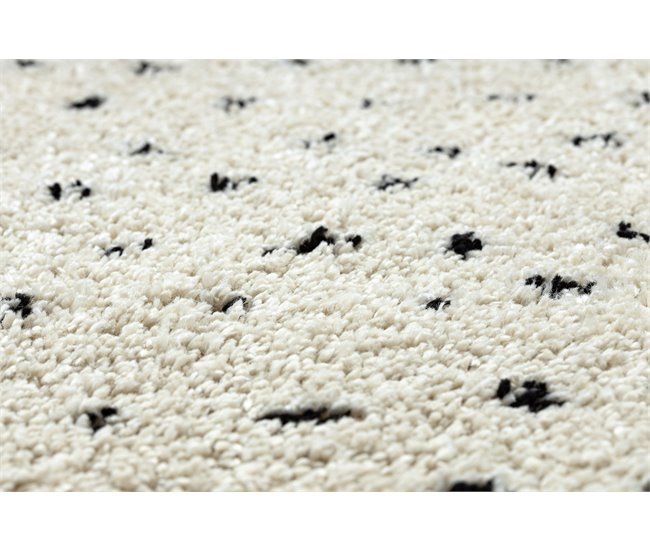 Alfombra BERBER SYLA B752 puntos Franjas Bereber Marroquí Shaggy 160x160 Crema