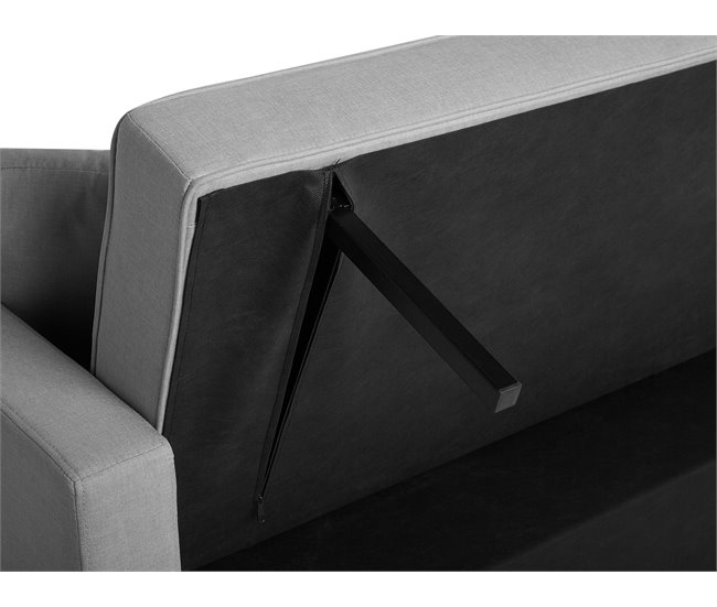 Beliani Sofá de 3 plazas Poliéster GLOMMA Gris Claro