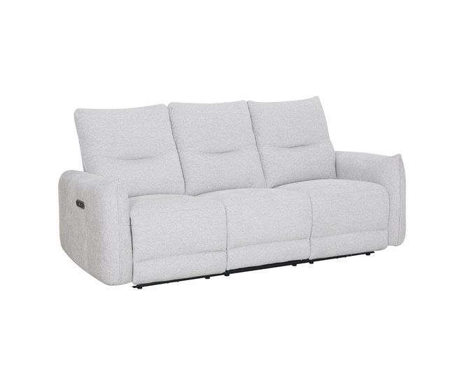 Sofá 3 plazas 2 asientos relax eléctricos DILAN color gris claro Gris