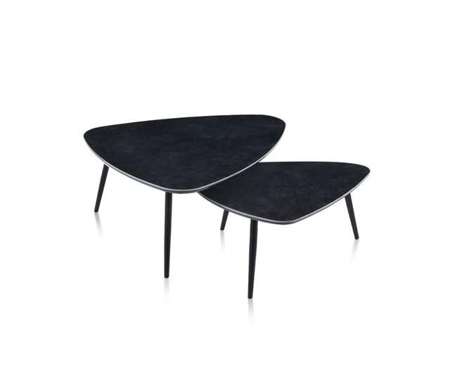 Set 2 mesas de centro nido Onix 150x80 Negro
