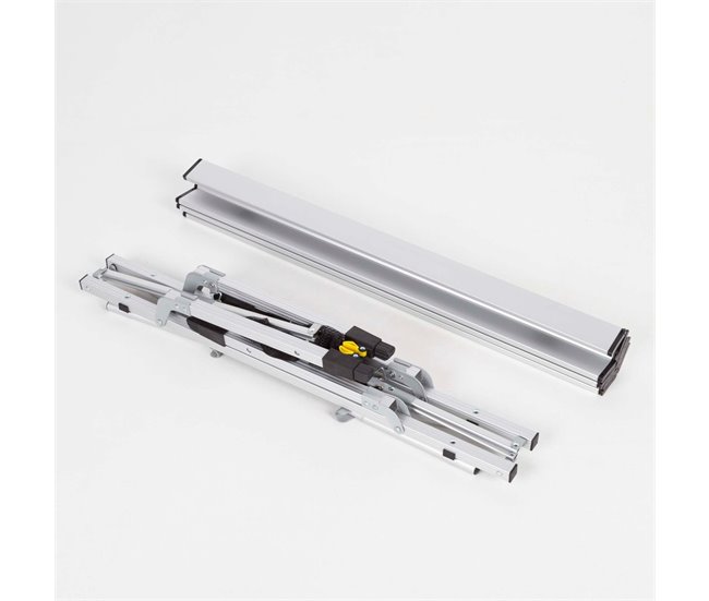 Aktive Mesa plegable camping aluminio antideslizante y desmontable altura ajustable c/red auxiliar Gris